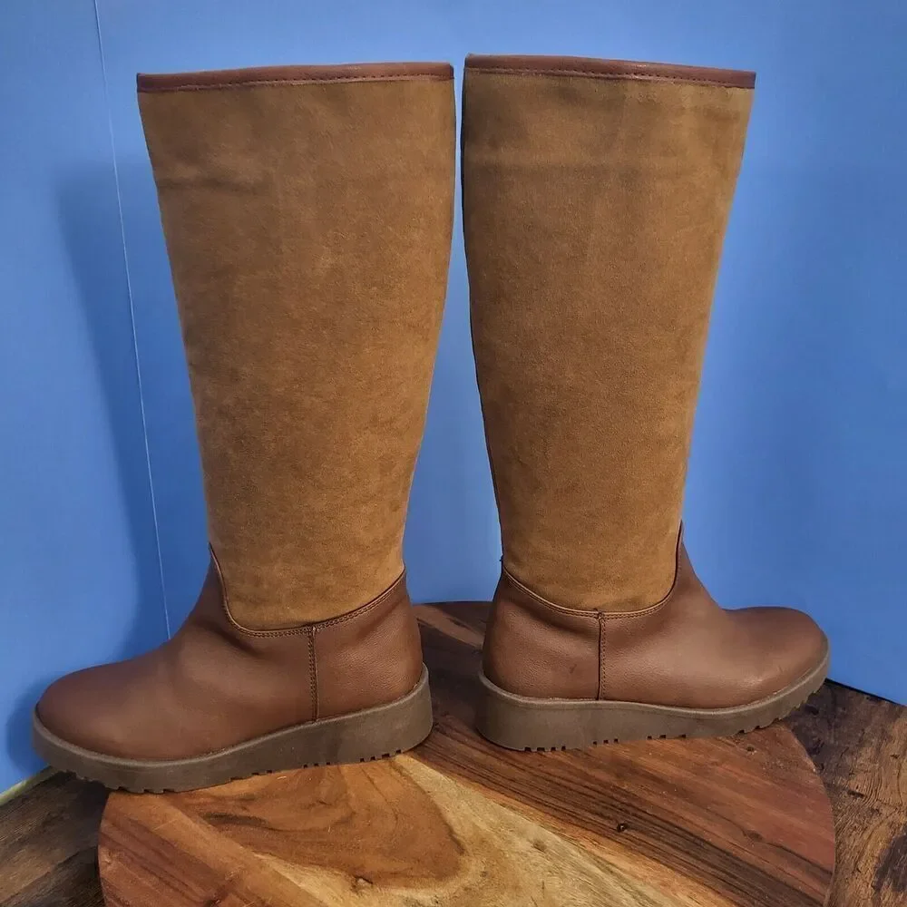 G.H. Bass Joyce Knee High Boot Brown Wedge Heel Women's 8.5M